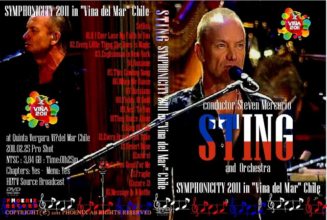 コレクターズDVD　スティング（Sting)2011年南米公演　チリ　2011.02.25　
