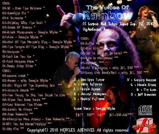 コレクターズCD　The Voices Of Rainbow in Japan 2010.09.30