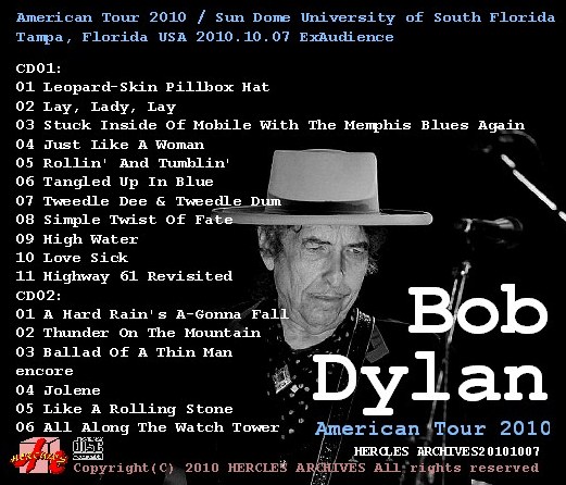 コレクターズCD ボブ・ディラン（Bob Dylan）2010年アメリカツアー　Florida