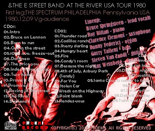 コレクターズCD　Bruce Springsteen（ブルース・スプリングスティーン）1980年アメリカツアー　The River Tour 1980　
