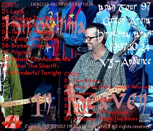 コレクターズCD Eric Clapton（エリッククラプトン　97年日本公演　広島）97.10.24 Green Arena, Hiroshima