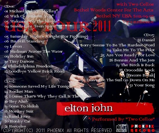 コレクターズCD　Elton John(エルトン・ジョン)2011年アメリカツアー
