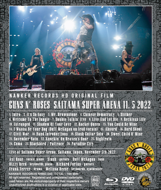 コレクターズBlu-ray  Guns N’ Roses - We're F'N Back! Japan Tour 2022