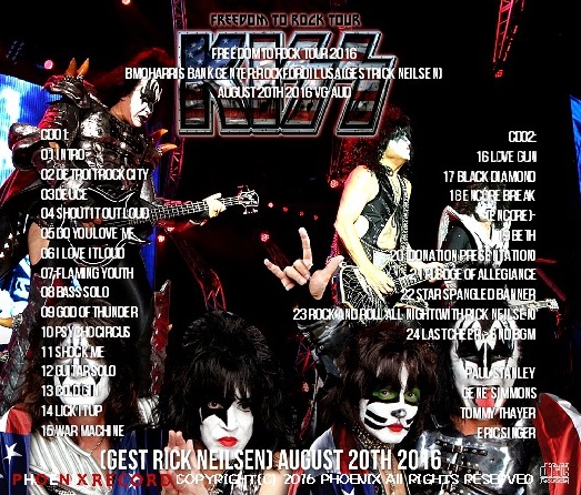 コレクターズCD KISS（キッス）2016年アメリカツアー 8月20日ロック  