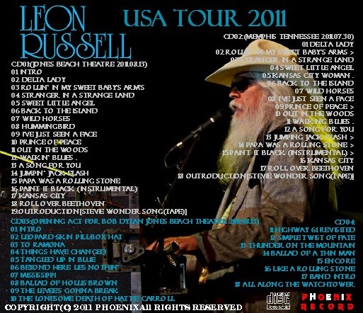 コレクターズCD　Leon Russell(レオン・ラッセル）2011年アメリカツアー