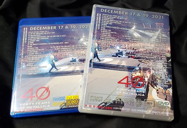 コレクターズDVD （メタリカ2021年 40周年記念ライブ 12月17日 19日