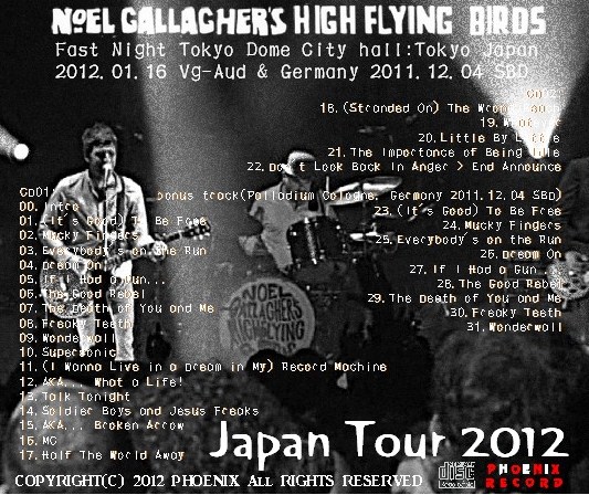 コレクターズCD　Noel Gallagher's High Flying Birds（ノ  エル・ギャラガーズ・ハイ・フライング・バーズ）　2012年　日本公演