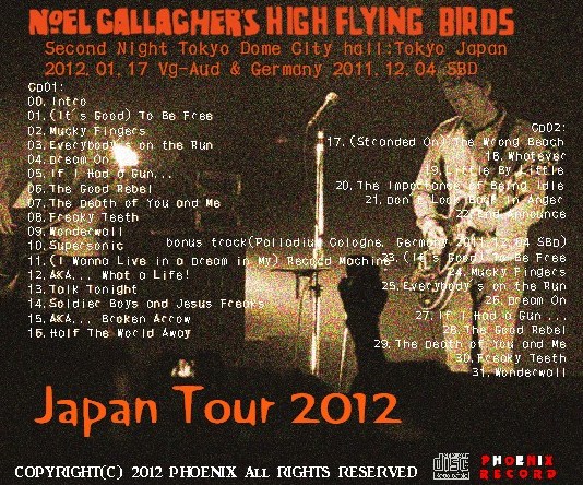 コレクターズCD　Noel Gallagher's High Flying Birds（ノ  エル・ギャラガーズ・ハイ・フライング・バーズ）　2012年　日本公演