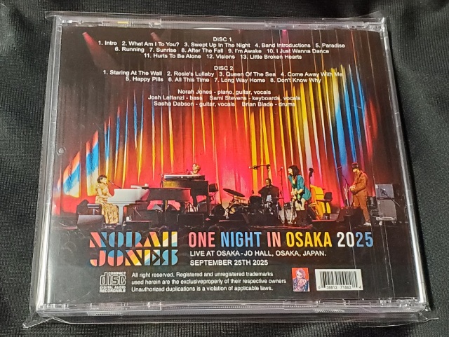 コレクターズCD NORAH JONES 「ONE NIGHT IN OSAKA 2025」