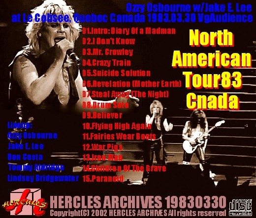 コレクターズCD Ozzy Osbourne(w/ジェイク・E・リー83年北米ツアー