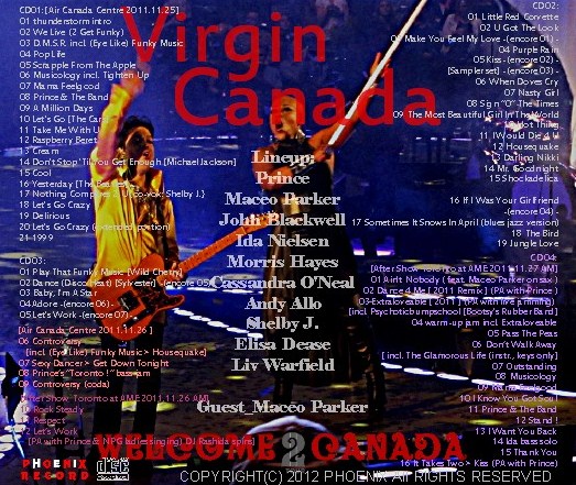 コレクターズCD　プリンス）2011年　カナダツアー　 Welcome 2 Canada