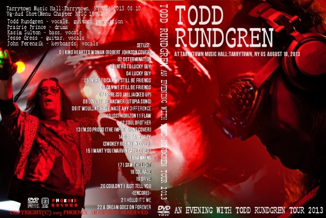コレクターズDVD  Todd Rundgren(トッドラングレン）2013年アメリカツアー