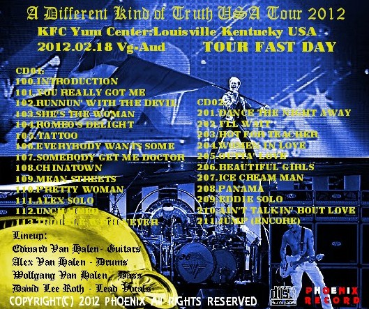 コレクターズCD　ヴァン・ヘイレン （Van Halen） 2012年　アメリカツアー