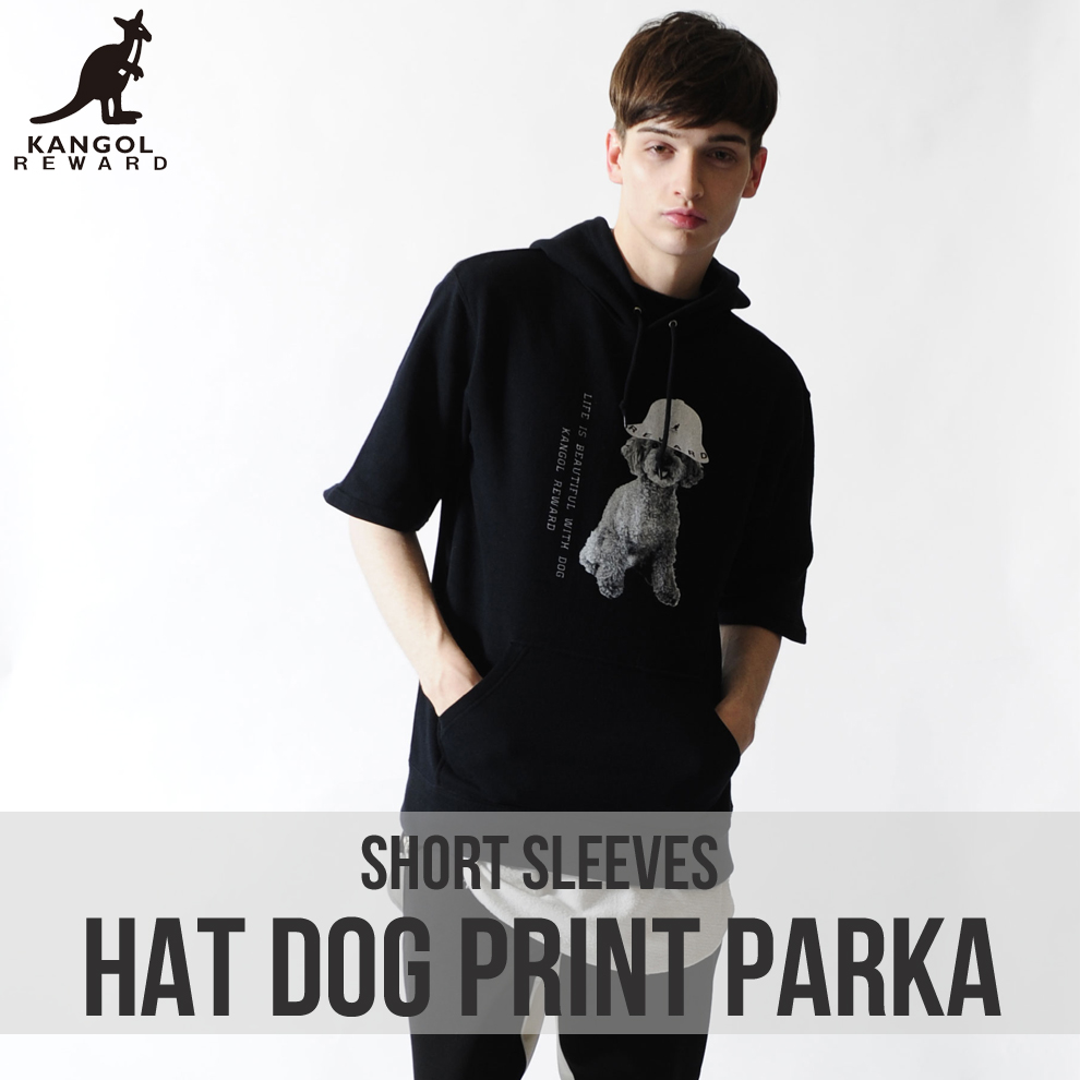 KANGOL REWARD HAT DOGプリント半袖パーカー