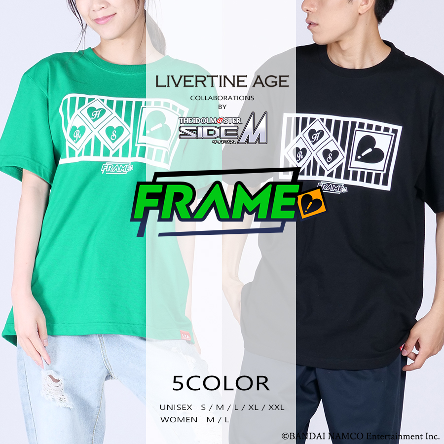 受注期間限定！アイドルマスター SideM × LIVERTINEAGE 第2弾 コラボ半袖Tシャツ type : FRAME