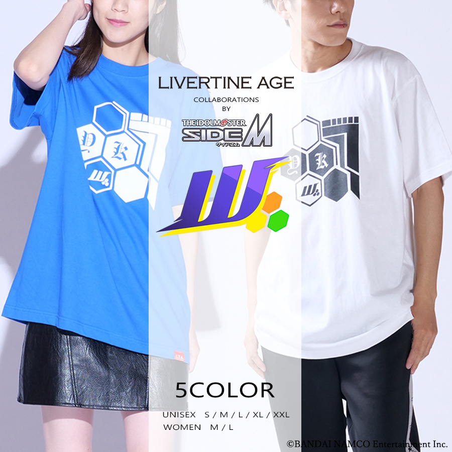 受注期間限定！アイドルマスター SideM × LIVERTINEAGE 第2弾 コラボ半袖Tシャツ type : W