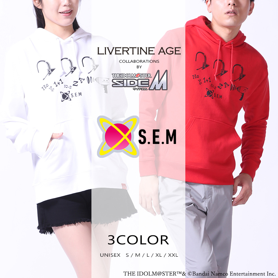 受注期間限定！アイドルマスター SideM × LIVERTINEAGE 第3弾 コラボプルオーバーパーカー type : S.E.M