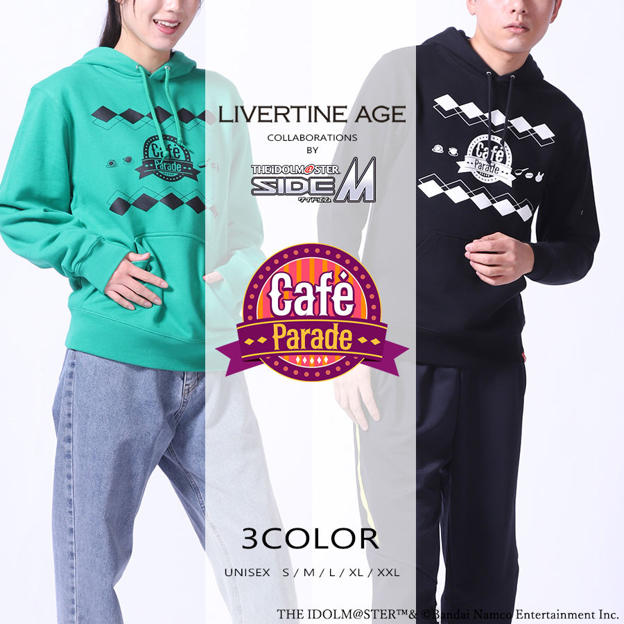 受注期間限定！アイドルマスター SideM × LIVERTINEAGE 第3弾 コラボプルオーバーパーカー type : Café Parade