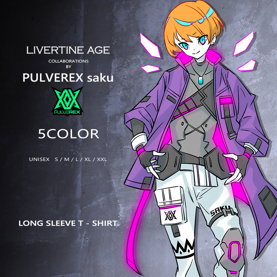 受注期間限定！PULVEREX sakuコラボ企画！コラボ長袖Tシャツ◆PULVEREX saku