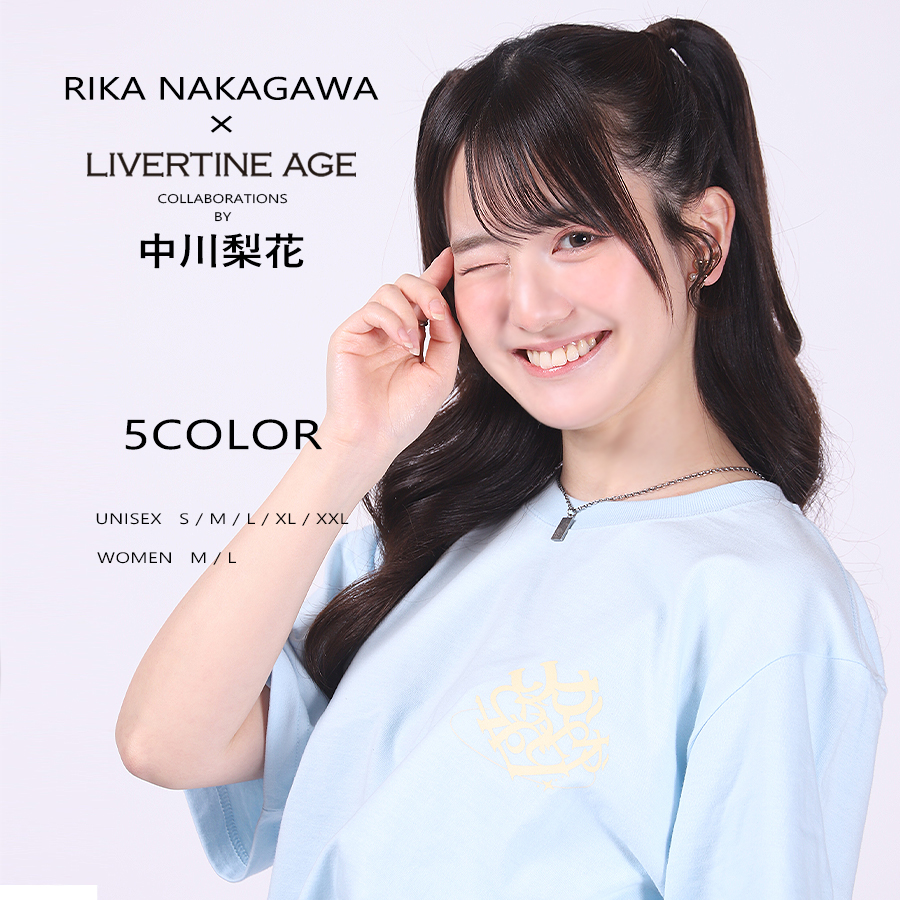 受注期間限定！中川梨花コラボ企画第2弾！コラボ半袖Tシャツ◆中川梨花