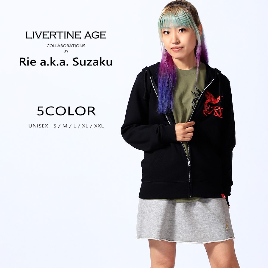 受注期間限定！Rie a.k.a. Suzakuコラボ企画！コラボZIPパーカー◆Rie a.k.a. Suzaku
