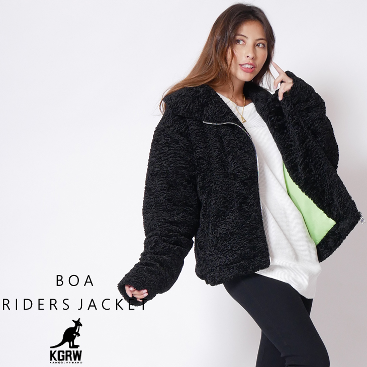 ボア中綿ダブルライダースアウター◆KANGOL REWARD