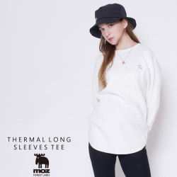 moz FOREST LABEL 裾ワッペンロゴ長袖Tシャツ