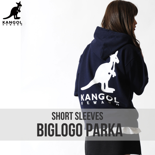 KANGOL REWARD ビッグロゴ半袖プルオーバーパーカー