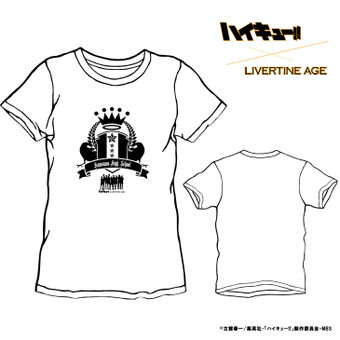 【完全予約受注生産】ハイキュー半袖TEE type EMBLEM◆ハイキュー　烏野高校　排球部　バレー部  　バレーボール　メンズ　Tシャツ　レディース　コラボ　アニメ　ホワイト【2015年4月下旬より順次発送】