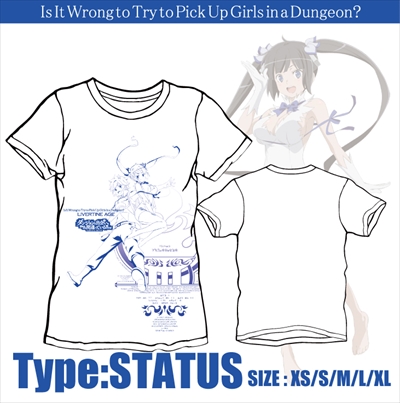 【完全予約受注生産】ダンジョンに出会いを求めるのは間違っているだろうかtype:STATUS　半袖Tシャツ◆ダンまち ベル・クラネル ヘスティア【8月下旬から9月上旬より順次発送】　　