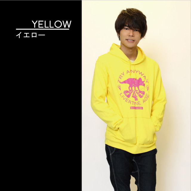 【人気☆LIVERTINE AGE】白　トリケラトプス　パーカー 受注期間限定！八代拓コラボ企画！！TRY ANYWAYプルオーバー