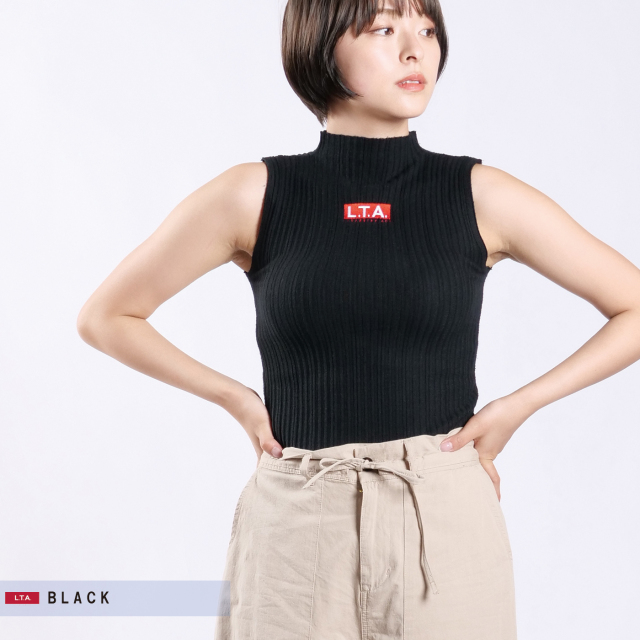 LAGLAIA ブラック 薄暗く フリンジ付きノースリーブニット タグ付き 