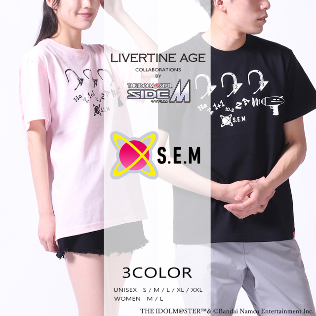 受注期間限定！アイドルマスター SideM × LIVERTINEAGE 第3弾 コラボ半袖Tシャツ type : S.E.M