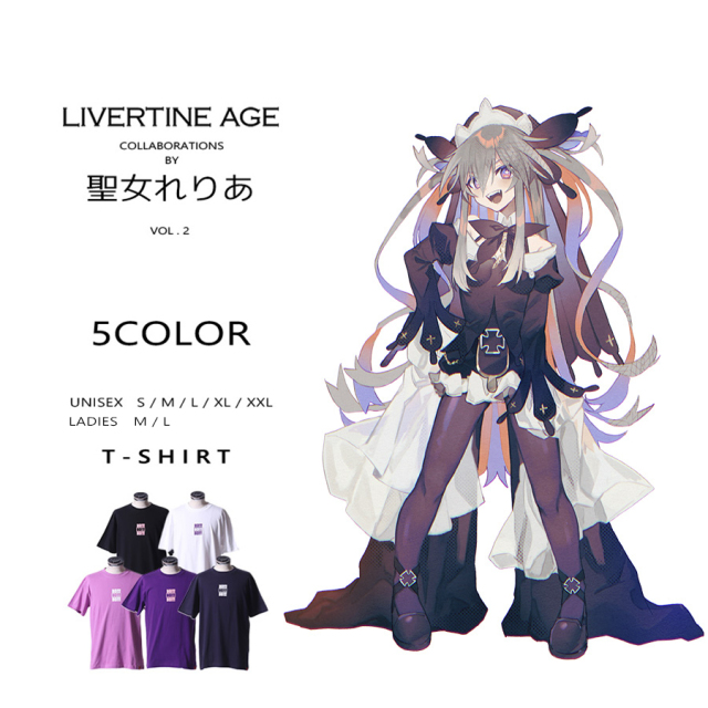 受注期間限定！聖女れりあコラボ企画第2弾！コラボ半袖Tシャツ◆聖女れりあ