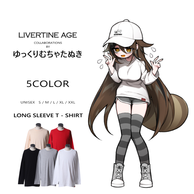 受注期間限定！ゆっくりむちゃたぬきコラボ企画！コラボ長袖Tシャツ◆ゆっくりむちゃたぬき