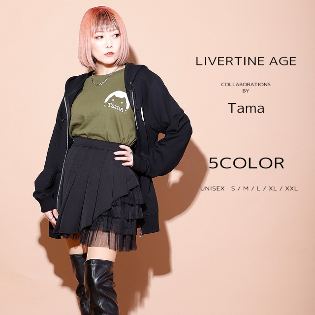 ICB×tamachan_style コラボ パーカー 黒 ICB×tamachan_style コラボ】 シアーパーカー / ICB