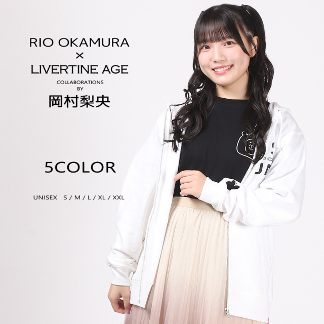 受注期間限定！岡村梨央コラボ企画！コラボZIPパーカー◆岡村梨央