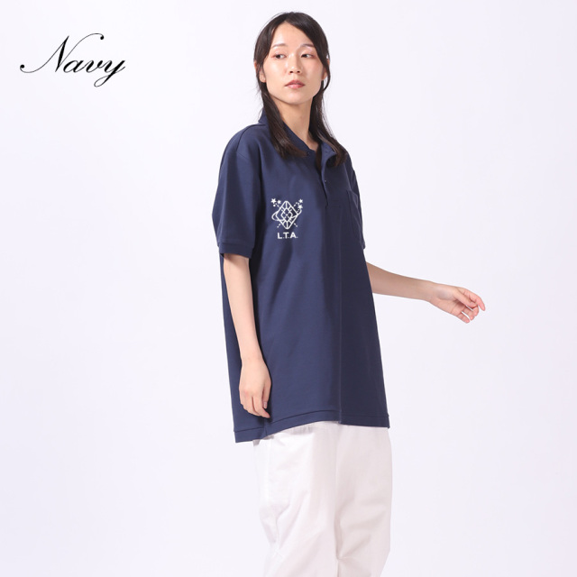 Clubhaus ネイビーポロシャツ Tinghua コラボ 受注期間限定！夕月ティアコラボ企画第2弾！コラボポロシャツ◇夕月ティア