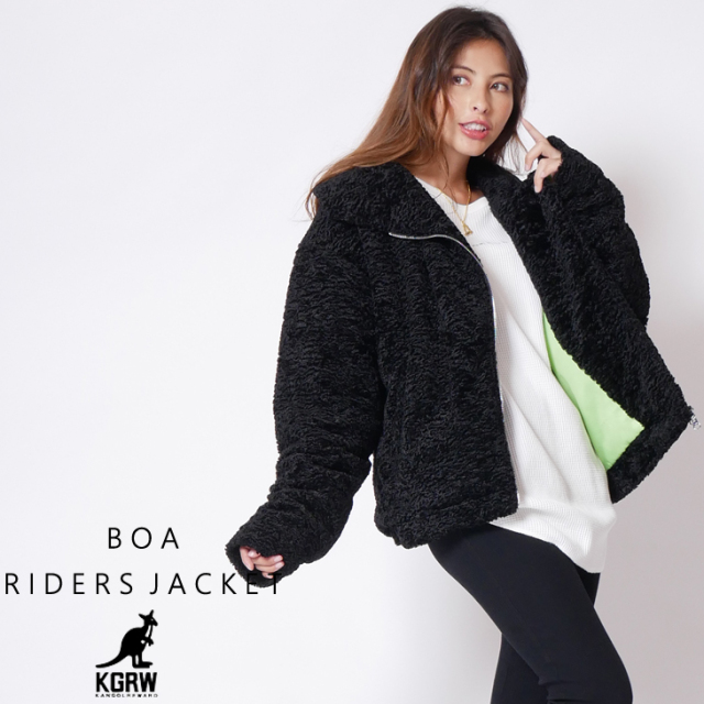 ボア中綿ダブルライダースアウター◆KANGOL REWARD