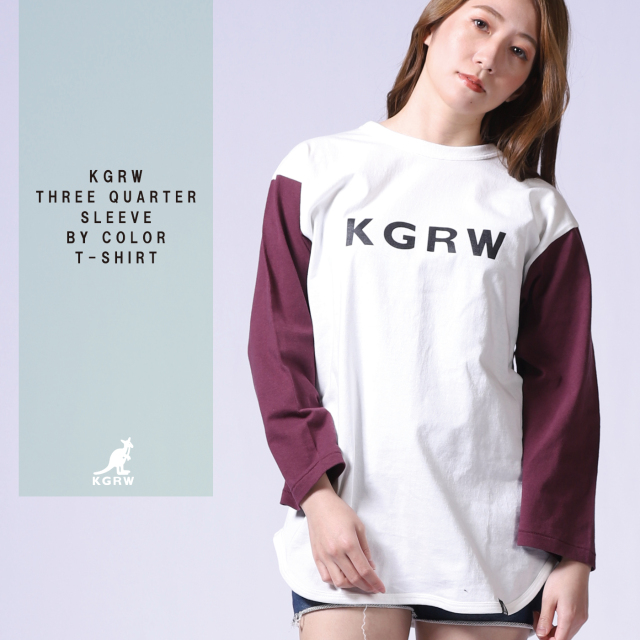 KGRW NEW STANDARDロゴプリント7分丈バイカラーセットインTシャツ