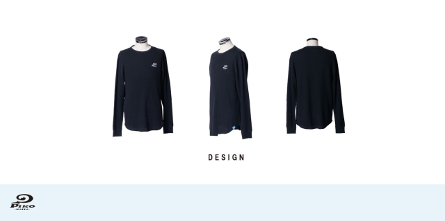 ロゴ刺繍サーマル長袖Tシャツ◇