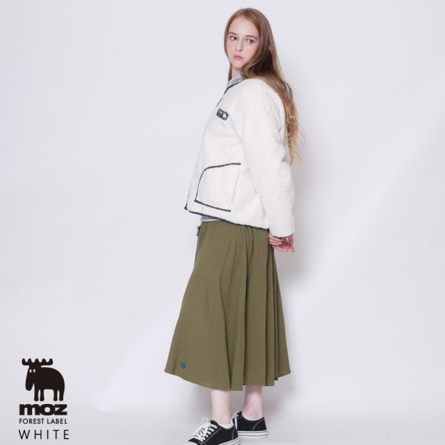 moz FOREST LABEL ノーカラーボアブルゾン