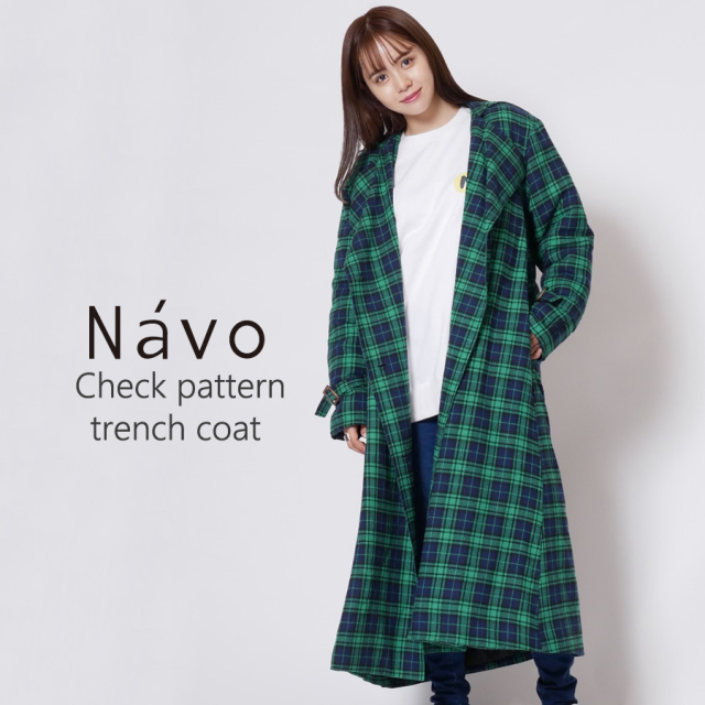 Navo × KANGOL REWARD チェック中綿ロングコート◆