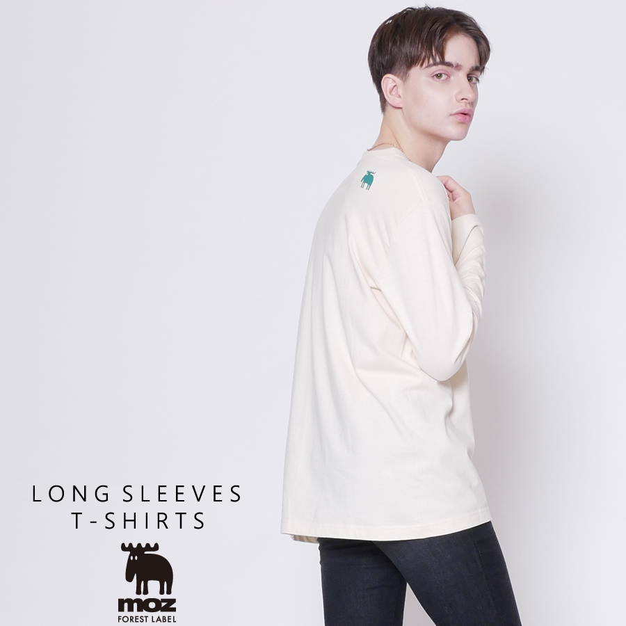 moz FOREST LABEL  裾ワッペンロゴ長袖Tシャツ◆