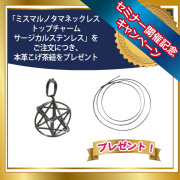 ミスマルノタマトップチャーム　サージカルステンレス+革紐