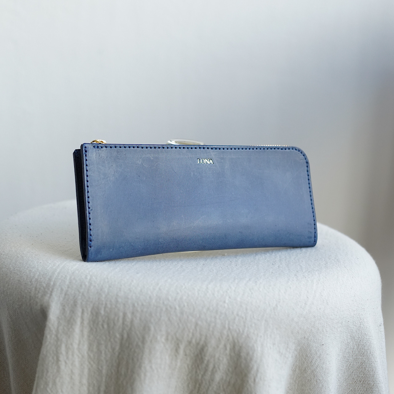 L-shaped pen case -M SIBILLA Marine【即納】