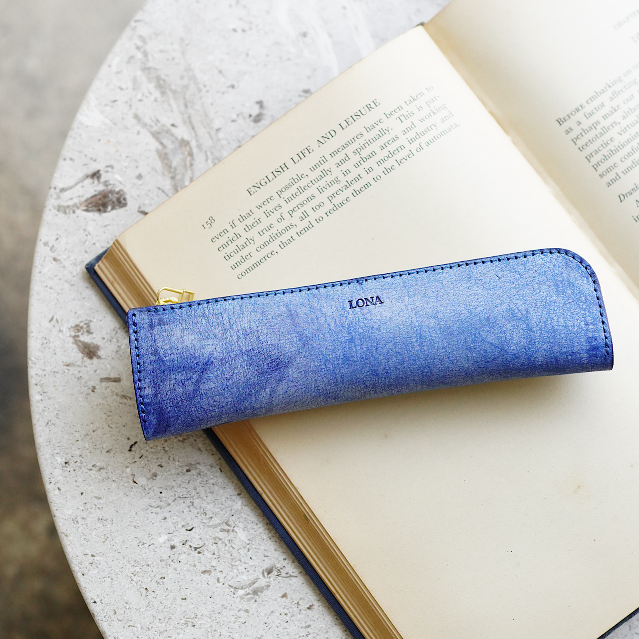 L-shaped pen case -S Alaska Blue