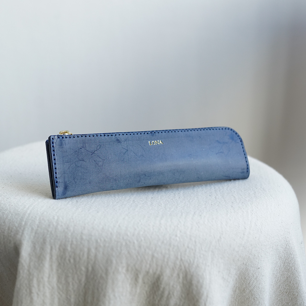 L-shaped pen case -S SIBILLA Marine【即納】