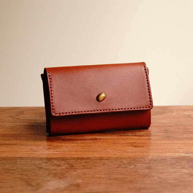 coffee beans card case terracotta brown
