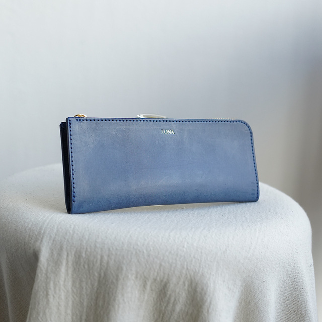 L-shaped pen case -M SIBILLA Marine【即納】